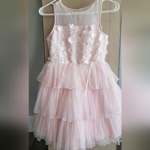 Jona Michelle Pink Floral Tiered Dress